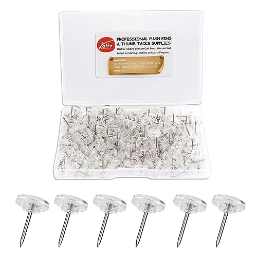 Punaises transparentes plate tête plastique pointe acier 200