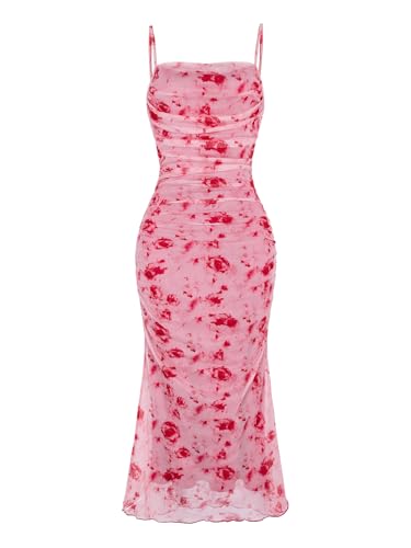 Image of GORGLITTER Women's Floral Spring Summer Wedding Guest Dress Bridal Shower Cocktail Tea Party Beach Midi Sun Dress 2026