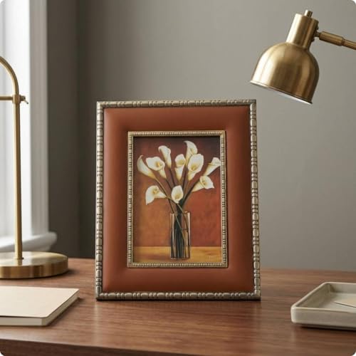 Cadre photo rectangle bleu gris objet déco pour bureau salon 23cm