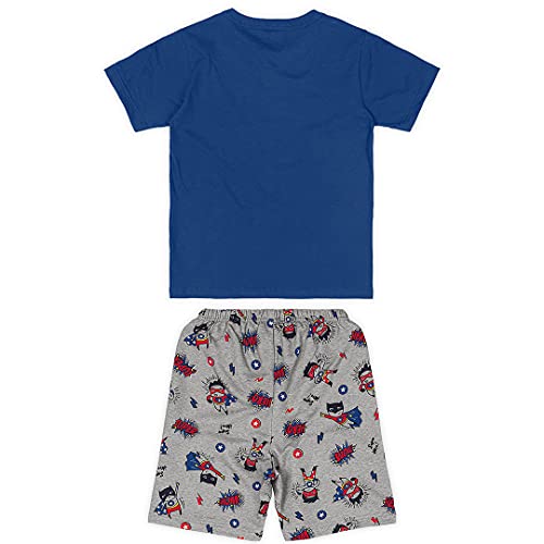 Conjunto camiseta + bermuda moletom leve Marisol Play meninos, Azul escuro, 4