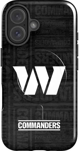 Skinit Impact Phone Case Compatible with iPhone 17 Magsafe - Officially Licensed NFL Washington Commanders Black Background Design