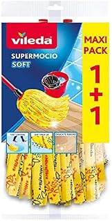 Vileda SuperMocio Miękki Wymienny mop 30% mikrofibra Dwupak