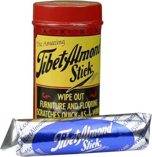 Tibet Almond Stick Scratch Remover - Touch Up and Repair Hardwood Furniture Floors Instantly - All-In-One Kit for Restoration of Cabinets Vinyl and More - Odorless Colorless Non-Toxic