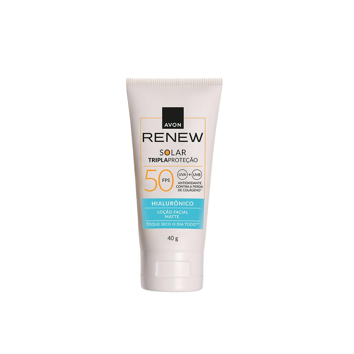 Avon Renew Protetor Solar Facial Tripla Proteção com Acido Hialurônico FPS50 40G