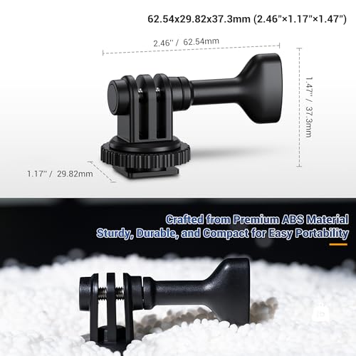 Image of JJC 1 /4 Tripod Mount & Hot Shoe Camera Adapter for Gopro Action Cameras | Compatible with Go Pro Hero 13 12 11 10 9 8, DJI Osmo Action 6 5 4 3 & More Cameras on 1 /4 inch-20 Tripod or DSLR Camera