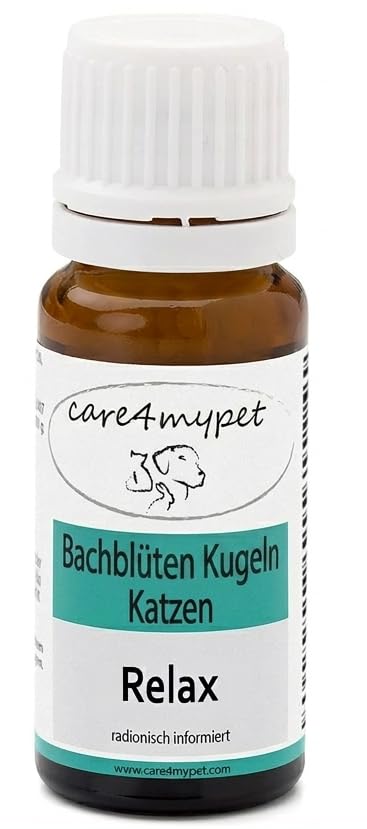 Care4mypet Katzen-Bachblüten-Globuli gegen Stress und Angst, speziell für Katzen. Anti-Stress kann negativen Geisteszustand beruhigen: Stress, Schrecken und Angst – sanfte Hilfe für Katzen, Potenz C30