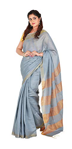 Nilima Silk Handloom Eri Silk Saree (Color: Grey, 0081)