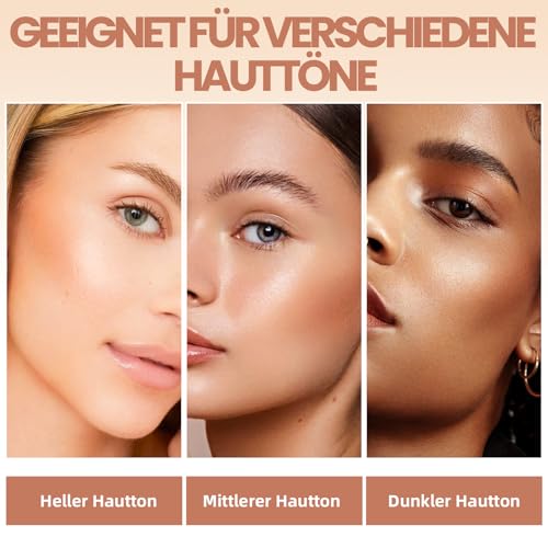 Noerrors Creme Kontur Bronzer Stick für Wangenfarbe, Mehrzweck-Highlighter Rouge Makeup Stick, Natürlich schimmernder fester Feuchtigkeitsmischer für unterwegs für Gesicht, Körper, Lidschatten