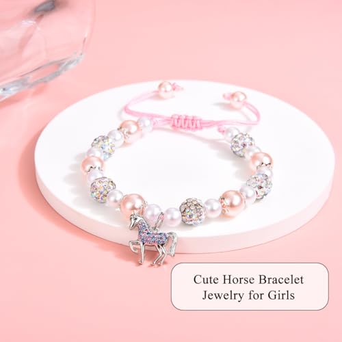 Image of Horse Gifts for Girls, Cute Horse Bracelet Jewelry Stuff with Inspirational Quote Card, Cool Gifts for Horses Lovers Daughter Granddaughter Niece on Birthday Christmas