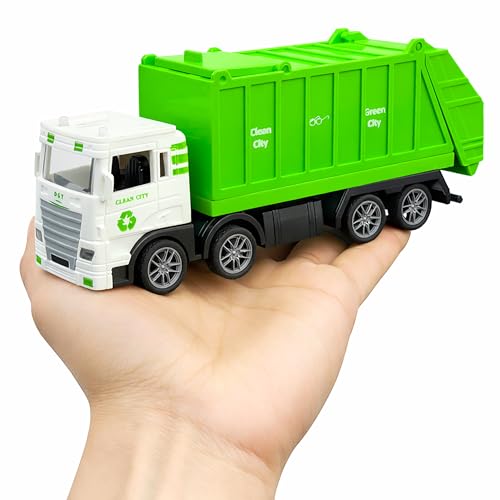 Image of VGRASSP City Sanitation 8 Wheel Truck Toy for Kids - Friction Powered Garbage Dumper Toy Vehicle with Openable Top and Back Door - Color As Per Stock
