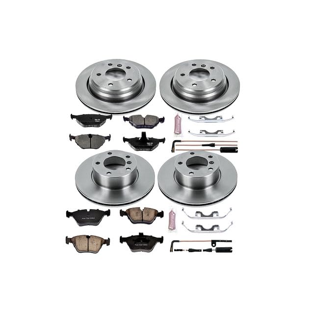 Image of PowerStop Front and Rear Brake Kit for BMW 525i 2001-03 | BMW 528i 1997-00 - Z17 Ceramic Brake Pads & Disc Rotors Replacement, KOE2746