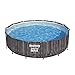 Produktbild Bestway® Steel Pro MAX Ersatz Frame Pool ohne Zubehör Ø 427 x 107 cm, Holz-Optik (Mooreiche), rund