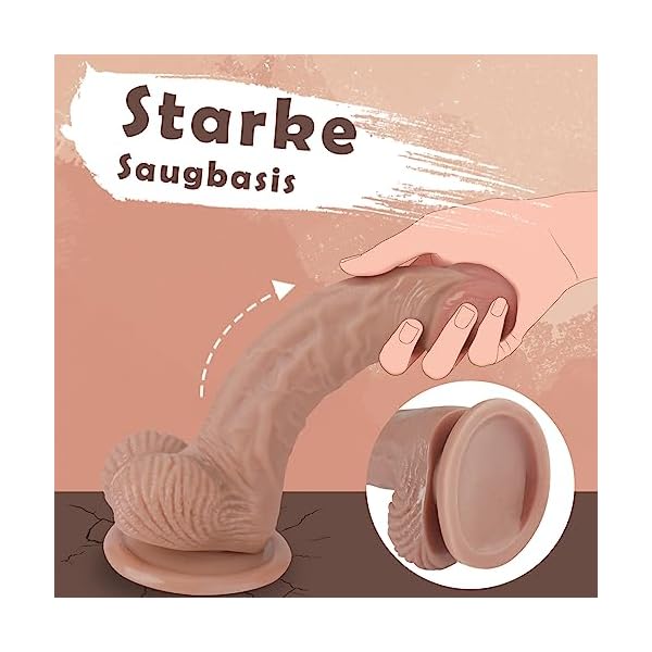 Klassische G-Punkt Dildo für Frauen, 22CM Anal Dildo XXL Groß Penis Plug Analdildo Realistischer Dildos mit Saugnapf für Damen Männer Sex Spielzeug für die Frau Paare Extrem Erotik Sexspielzeug – Bild 5