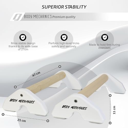 Image of CALISTHENICS PARALLETTES - BODYMECHANICS (WHITE - 8 INC)