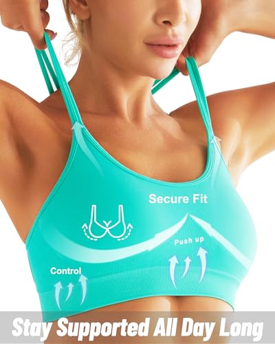 Image of RUNNING GIRL Sports Bras for Women 3Pack Strappy Bra