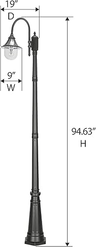 Miniatura 5 de GAMA Sonic Orion 123BM50001 - Kit de luz solar para exteriores, lámpara de poste de luz solar de resina negra individual, poste de luz de aluminio