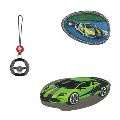Step by Step Magic MAGS Race Car Chuck 3-teilig 2 Magnet-Applikationen und 1 Anhänger als Ergänzung für den Schulranzen oder Vorschulrucksack
