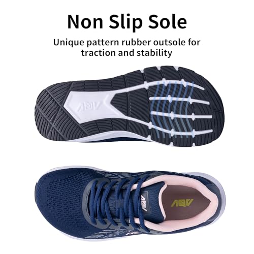 Image of AOV Wide Toe Box Shoes Women Arch Support Walking Shoes Plantar Fasciitis Orthotic Tennis Sneakers