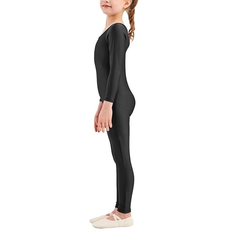 R&N FASHIONS Combinaison de danse sans pieds à manches longues et encolure dégagée pour ballet, danse, acrobatie, performance de gymnastique