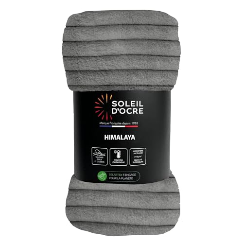 Himalaya Copriletto in e da 180 x 220 cm di colore flanella velluto grigio