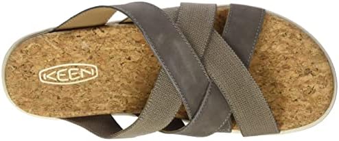 KEEN Women's Elle Mixed Slide Comfortable Casual Platform Sandals, Brindle/Birch, 5 | Image 2