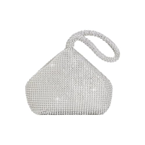 CBMZHF Bolso de mano Flapper de los años 20 – Bolso de noche con cuentas de lentejuelas con purpurina de pavo real para mujer, accesorio de disfraz de Gatsby, fiesta de boda, plateado, 16x14