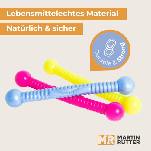 Martin Rütter FUNSTIX Stöckchenersatz für Hunde Größe: S, Farbe: Neongelb – Flexibler & sicherer Apportierstab aus TPE – Schwimmfähig, robust & lebensmittelecht