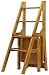 KUYT 4 Transformacja Drabiny Bieżnika Fold Up Stepladder Backrest Frea Stepstool Drewno Schody Krzesło Stepladder Rozszerzone Wielofunkcyjne Stołek/Orzech Włoski