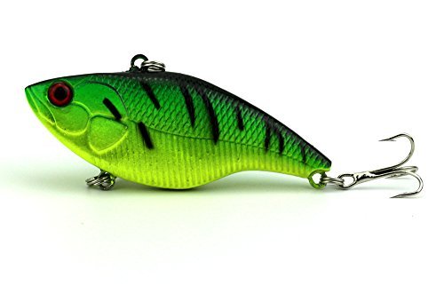 Lenpaby 4Pcs Sinking Rattling Wiggler Vib Lipless Crankbaits Hard Fishing Lures Wobbler For Sea Bass & Trout 7.5Cm/2.95"/14.6G #TOP3