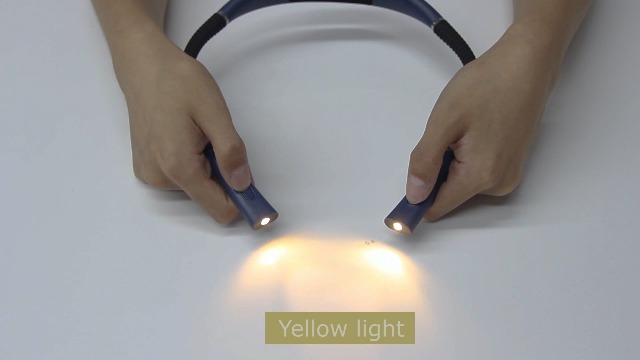 Image of Neck Reading Light Rechargeable, Reading Lights for Books for Bed Travel 3 Colors and 3 Brightness Adjustable Bendable Arms, Rechargeable ong Lasting
