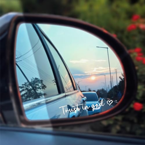 Image of 3Pcs Trust in God Rearview Mirror Sticker,Car Stickers and Decals for Women,Self-Adhesive Waterproof Car Stickers Rearview Mirror Accessories