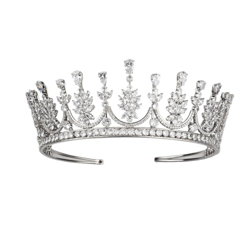 Gemlux 14K Gold Moissanite Luxury Bridal Tiara, European Style Wedding