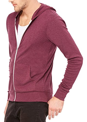 Bella Canvas Unisex Triblend Full-Zip Lightweight Hoodie XL Grey Triblend2