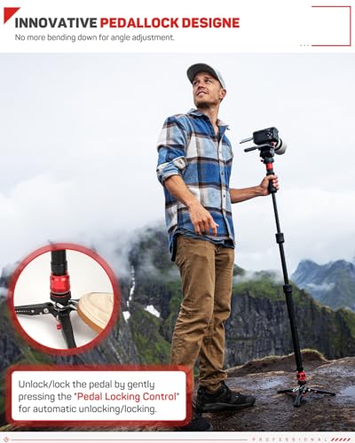 IFOOTAGE Cobra 3 Strike Monopod A150S, One-Touch Lifting Monopods Camera Stand with Pedal, Aluminum Quick Video Mono pod for Shooting Animal/Sports Event/Wedding/Live Show, Payload 11lb, 60"/150cm
