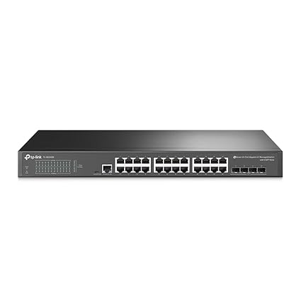 TP-Link TL-SG3428 | 24 Port Gigabit Switch, 4 SFP Slots | Omada SDN Integrated | L2+ Smart Managed | IPv6 | Static Routing | L2/L3/L4 QoS, IGMP & LAG | Limited Lifetime Protection