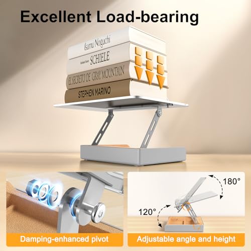 Image of Book Stand with Storage, Book Holder for Reading Hands Free, Wooden Cookbook Stand for Kitchen Counter, Adjustable Reading Stand for Desk, Recipe Stand, Book Prop for Book Lovers (Clear)