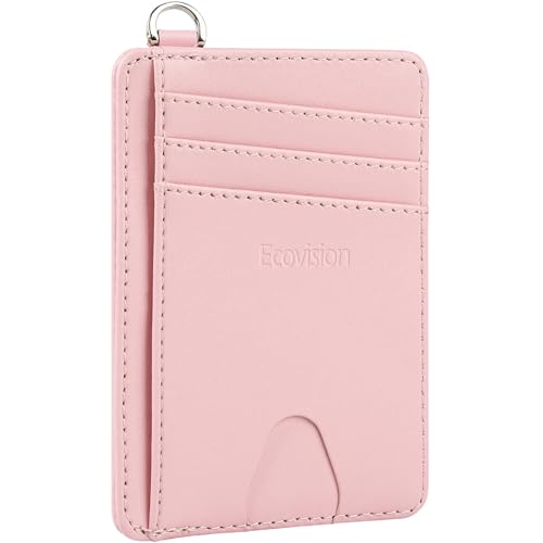 Image of Slim Minimalist Front Pocket Wallet, RFID Blocking Credit Card Holder Wallet with Detachable D-Shackle for Men Women