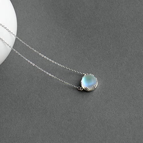 Collier pendentif Aurora en argent S925 et cristal halo de 55cm pour femmes