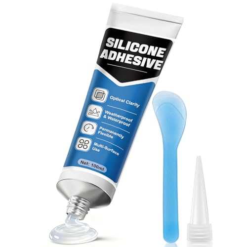 XINGHUO Silicona Transparente, Pegamento Plastico Extrafuerte, Silicona Liquida, Pegamento Fuerte, Impermeable, Adecuado para Materiales Como, Vidrio, Acrílico, Cerámica y Metal,100ML