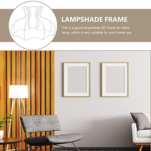 Image of OSALADI European Style Diy Lampshade Frame with E27 Socket Lamp Shade Bracket for Table Lamp Metal Light Support Stand for Home and Restaurant Lighting Projects 11.41X11.41X7.95 Inches