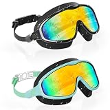 Aegend Swim Goggles for Kids Youth 3-14 – 2 Pack Wide Frame Anti-Fog Anti-UV Clear Vision Swimming Goggles for Beginners, Swimmers...