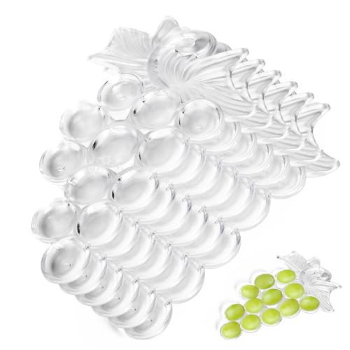 Bandeja 12 Uvas para Nochevieja Fin de Año - Campanadas - Año Nuevo, Bandeja Plástico Reutilizable, Lavable (Pack 6)