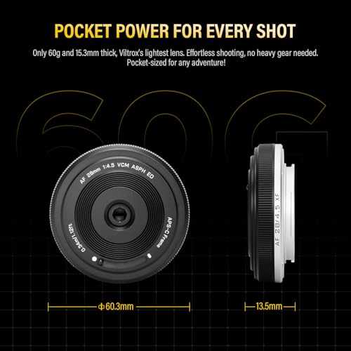 Image of VILTROX 28mm F4.5 XF Autofocus Lenses for Fuji X Mount Camera Lenses Compatible Fujifuilm X-T30 II X-T4 X-T3 X-Pro3 X-Pro2 X-E3 X-E4 X-A10 X-A3 X-A5 X-A7 X-S10 X-T20 X-T3 X-T4 X-T1 X-T20