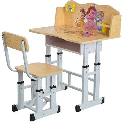 IRIS Princess Kids Table and Chair Study Set (Wooden Finish)