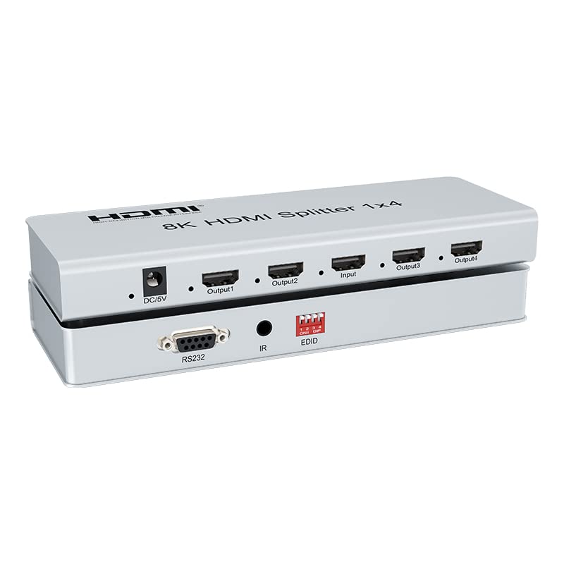 Expert Connect 1x4 HDMI Splitter | UHD 8K@60Hz/ 4K@120Hz | HDMI 2.0, HDCP 2.2 | 4 Port | 1 in - 4 Out |