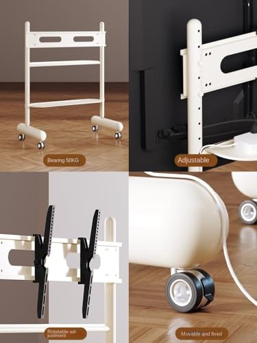 Soporte móvil para TV ajustable con ruedas 110 lbs capacidad miniatura 7