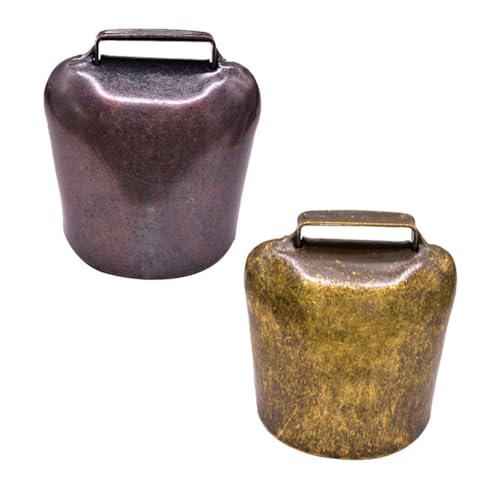 GAROZATION Campanelli per Bovini e Mucche 2 Pezzi in Metallo Spesso Campanelli Antifurto per Pascolo Rumorosi Leggeri e Resistenti per Uso Agricolo e Allevamento