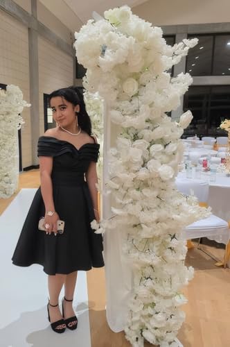 Satin Homecoming Dresses 2025 Off Shoulder Short Prom Graduation Cocktail Party Gown HC0252