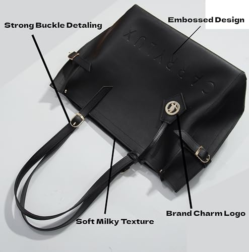 Image of Carrylux Women's Soft PU Tote Bag | Large Single Compartment Shoulder Handbag with Adjustable Strap | Office, College & Casual