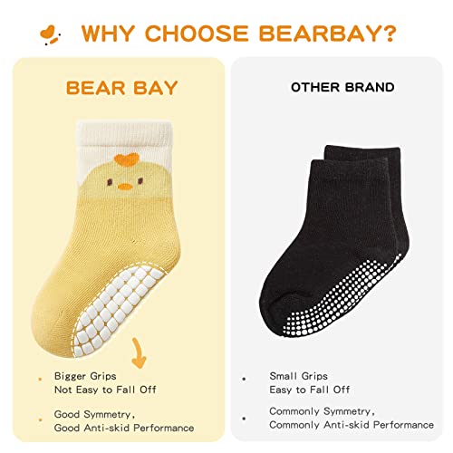 Image of Non-Slip Toddler Grip Crew Socks with Anti Skid Soles